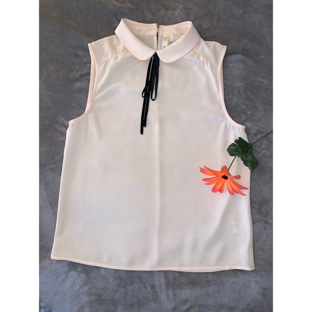 Retro 60s Peter Pan Collar Sleeveless Top